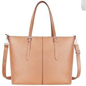 CiCio Laptop Tote Bag for Women 15.6 Inch Khaki